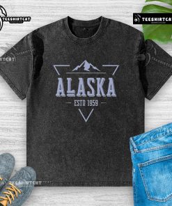 Nice Alaska Est 1959 washed t-shirt featuring vintage design and soft fabric, perfect for casual wear and showcasing Alaska pride.