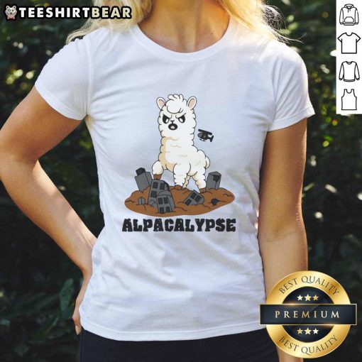 Nice Alpacalypse Alpaca Ladies Tee featuring a stylish alpaca graphic on a soft fabric, perfect for casual wear.