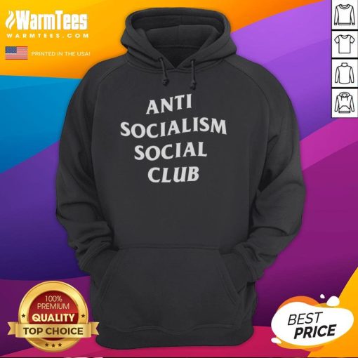 Nice Anti-Socialism Social Club Hoodie in black, featuring bold graphics and a stylish, comfortable fit.