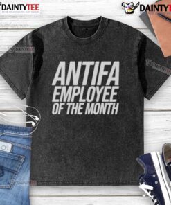 Nice Antifa Employee of the Month washed t-shirt featuring bold graphics and a comfortable fit for casual wear.