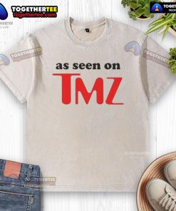 Alt Text: Nice As Seen On TMZ logo on a stylish washed t-shirt, showcasing trendy fashion for fans and followers.