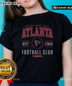 Alt Text: Stylish Atlanta Falcons ladies tee featuring team colors and logo, perfect for game day and casual wear.
