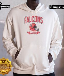 Distressed vintage hoodie featuring a Nice Atlanta Falcons football helmet design, perfect for fans and stylish apparel.