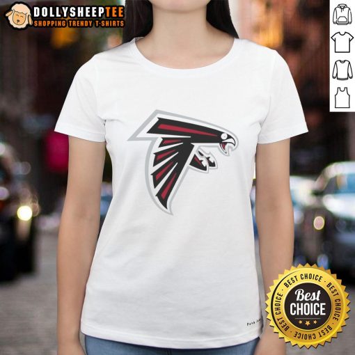Stylish Atlanta Falcons logo ladies tee, perfect for fans showcasing team spirit and fashion in a comfortable fit.