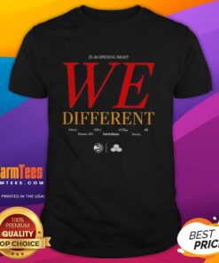 Alt Text: Nice Atlanta Hawks 25-26 Opening Night We Different T-Shirt featuring team colors and logo, perfect for fans.
