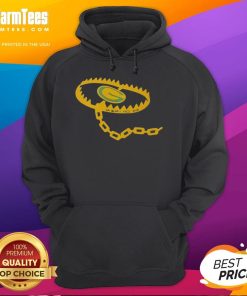 Alt Text: Green Bay Packers hoodie featuring 'Da Bears Still Suck' design and a bear trap graphic, perfect for fans.