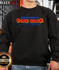 Nice Being Kind is Punk Rock Sweatshirt featuring bold graphic design on a cozy black pullover, perfect for punk fashion lovers.