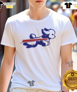 Nice Bichon Fris Buffalo Bills football parody logo T-shirt featuring a playful dog design, perfect for fans and pet lovers.