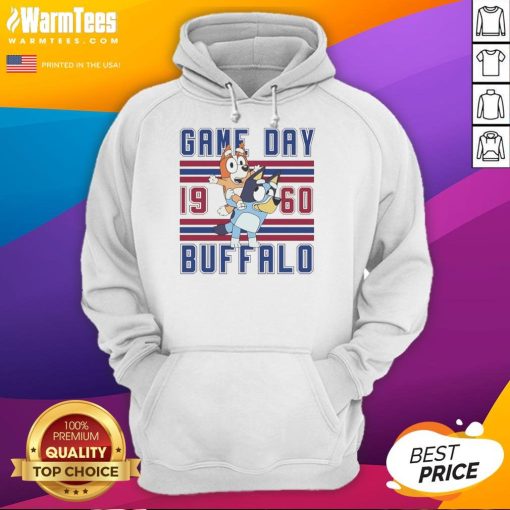 Vintage Nice Bluey and Bingo Buffalo Bulls football game day hoodie in retro style, perfect for sports fans.