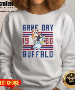Retro 1960 sweatshirt featuring Nice Bluey and Bingo, perfect for Buffalo Bulls football game day style.