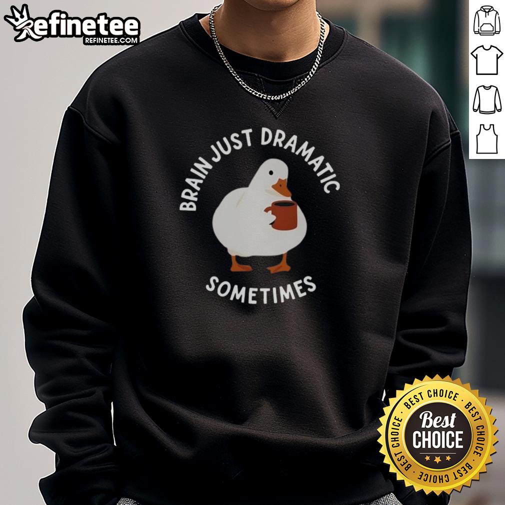 Nice Brain Just Dramatic Sometimes Sweatshirt Stylish 'Nice Brain Just Dramatic Sometimes' sweatshirt in gray, perfect for casual wear and expressing personality.