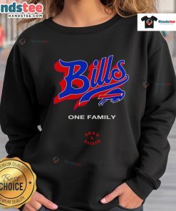 Alt Text: Cozy Nice Buffalo Bills One Family sweatshirt, perfect for game day or casual outings, showcasing team spirit and comfort.