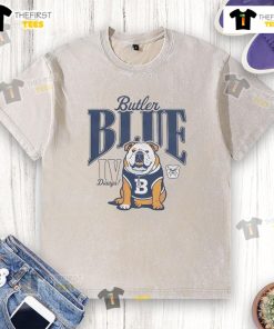 Nice Butler University Blue IV Dawgs mascot washed t-shirt, perfect for fans showcasing school spirit and comfort.