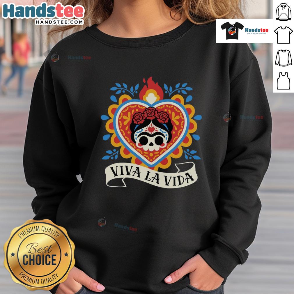 Nice Calavera Frida Sagrado Corazon Sweatshirt Nice Calavera Frida Sagrado Corazon sweatshirt featuring vibrant colors and intricate design, perfect for art lovers.