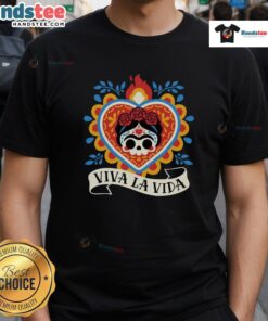 Alt Text: Nice Calavera Frida Sagrado Corazon T-Shirt featuring vibrant colors and intricate designs inspired by Frida Kahlo.