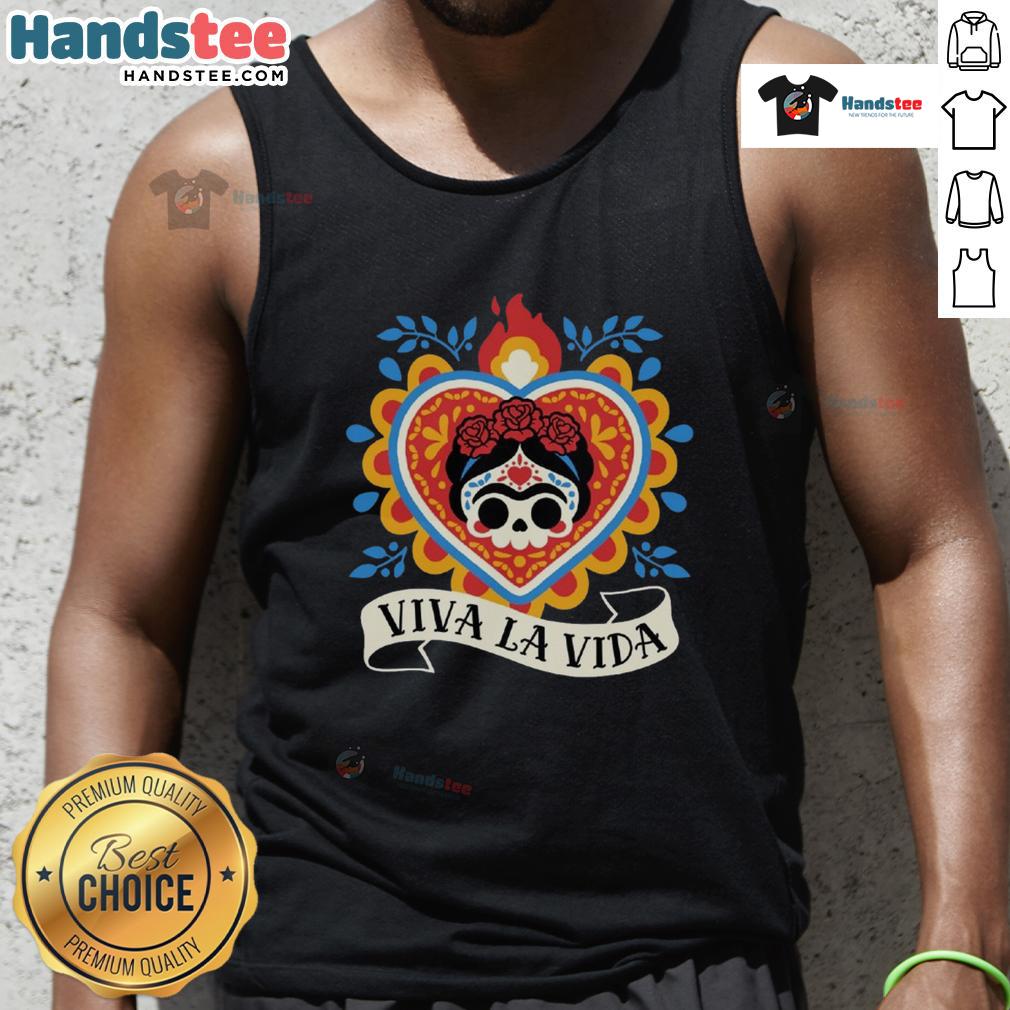 Nice Calavera Frida Sagrado Corazon Tank Top Colorful Nice Calavera Frida Sagrado Corazon Tank Top featuring a vibrant skull design and heart motif for unique style.