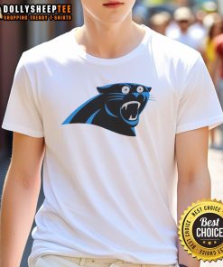 Stylish Carolina Panthers logo T-shirt featuring bold graphics, perfect for fans and casual wear. Show your team spirit!