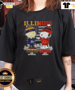Nice Charlie Brown Notre Dame Fighting Irish tee featuring Snoopy, perfect for Chicago Bears fans on Sundays.