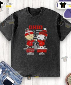 Ohio State Buckeyes and Cleveland Browns themed Skyline T-shirt featuring Charlie Brown and Snoopy for game day.