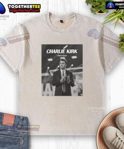 Nice Charlie Kirk Memorial Rest In Peace washed t-shirt featuring a vintage design and soft fabric for comfort.