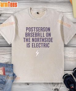 Chicago Cubs postseason baseball washed t-shirt showcasing vibrant Northside pride and team spirit.