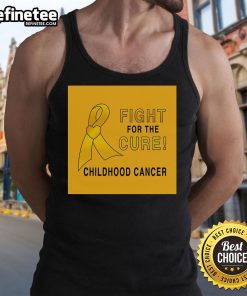Child wearing a 'Nice Childhood Cancer Fight For A Cure' tank top, showcasing support for pediatric cancer awareness and research.