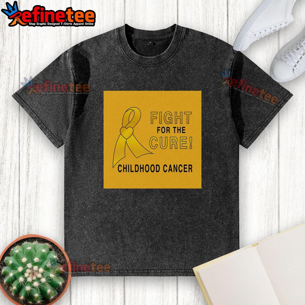 Nice Childhood Cancer Fight For A Cure Washed T Shirt Child wearing a 'Fight for a Cure' washed t-shirt, supporting childhood cancer awareness and fundraising efforts.