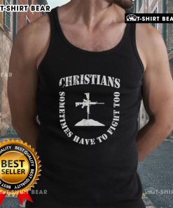 Nice Christians Sometimes Have to Fight Too Shield Formation Tank Top - stylish tank featuring a bold shield graphic.