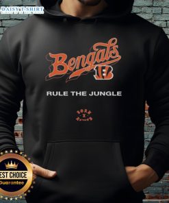 Alt Text: Cincinnati Bengals Born x Raised Rule The Jungle Hoodie in black, showcasing vibrant team logo and stylish design.