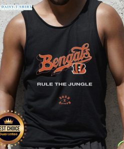 Nice Cincinnati Bengals Born x Raised Rule The Jungle tank top in black with vibrant team logo, perfect for fans.