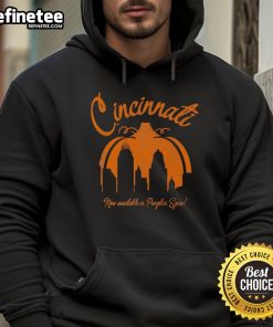 Nice Cincinnati now available in Pumpkin Spice hoodie, featuring a cozy design perfect for fall fashion enthusiasts.
