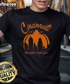 Nice Cincinnati Pumpkin Spice T-Shirt featuring a cozy design perfect for fall fashion enthusiasts and Cincinnati fans.
