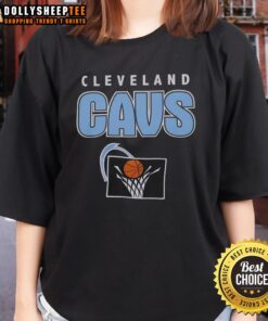 Womens Cleveland Cavaliers throwback tee featuring vintage logo, perfect for fans and casual wear.