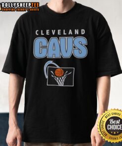 Alt Text: Stylish Cleveland Cavaliers throwback T-shirt featuring vintage logo design, perfect for fans and collectors.