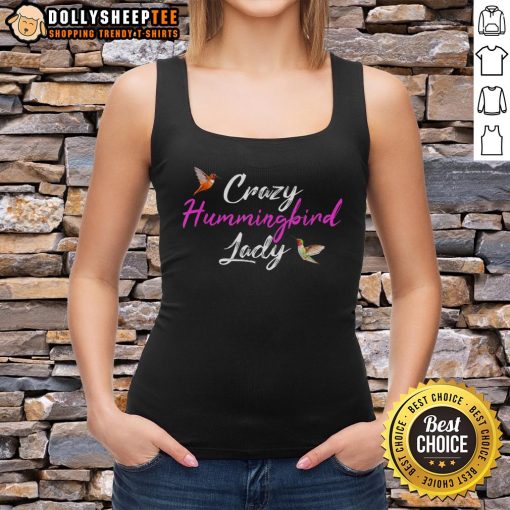 Colorful Nice Crazy Humming Bird Lady Tank Top featuring vibrant hummingbird designs on a stylish women's tank.