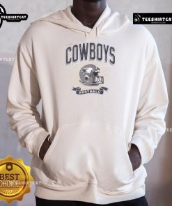 Distressed vintage hoodie featuring a Dallas Cowboys football helmet design, perfect for fans and casual wear.