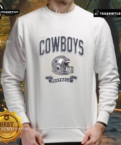 Alt Text: Distressed vintage Dallas Cowboys football helmet sweatshirt showcasing a stylish and nostalgic design for fans.