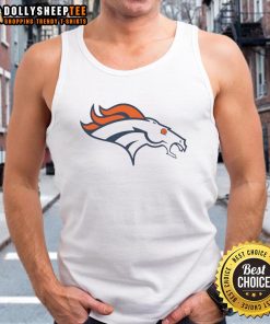 Stylish Denver Broncos logo tank top featuring vibrant colors and a sporty design, perfect for game day.