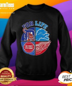 Alt Text: Nice Detroit Sports For Life logo sweatshirt featuring vibrant colors and a stylish design for sports enthusiasts.