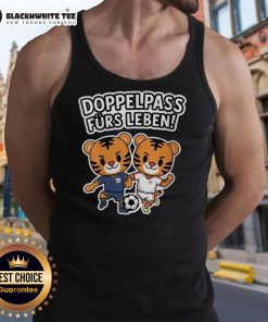 Alt Text: Stylish Nice Doppelpass fr's Leben Tigers Football tank top featuring bold team colors and logo design.
