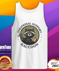 Adorable raccoon tank top featuring a cute emotional support raccoon design, perfect for casual wear and animal lovers.