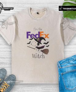 Nice FedEx x Snoopy I'm The Witch Halloween washed t-shirt, featuring a playful design perfect for Halloween festivities.