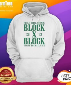 Nice Field Goal Crisis Block hoodie featuring a dynamic graphic of a player taking the ball back on the field.