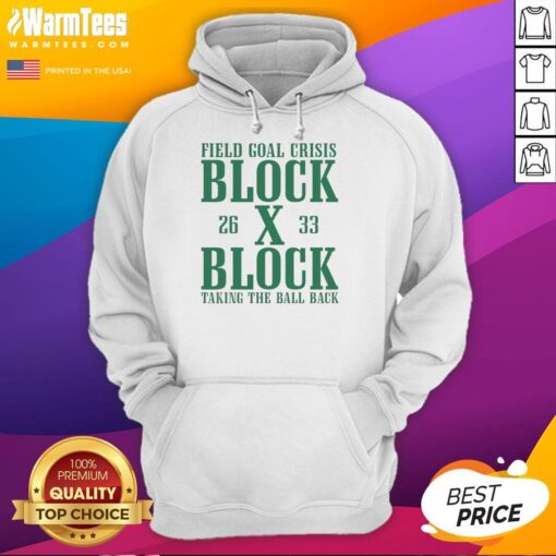 Nice Field Goal Crisis Block hoodie featuring a dynamic graphic of a player taking the ball back on the field.