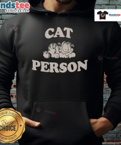 Adorable Garfield cat person hoodie featuring a vibrant design, perfect for cat lovers and cozy fashion enthusiasts.