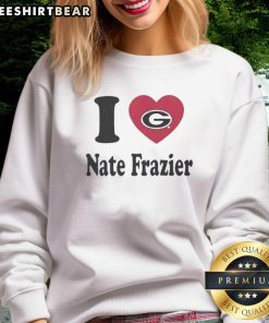 Nice Georgia Bulldogs I Heart Nate Frazier sweatshirt featuring team colors and logo, perfect for fans.