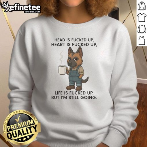 German Shepherd sweatshirt featuring a unique design with a heart graphic, perfect for dog lovers and fashion enthusiasts.