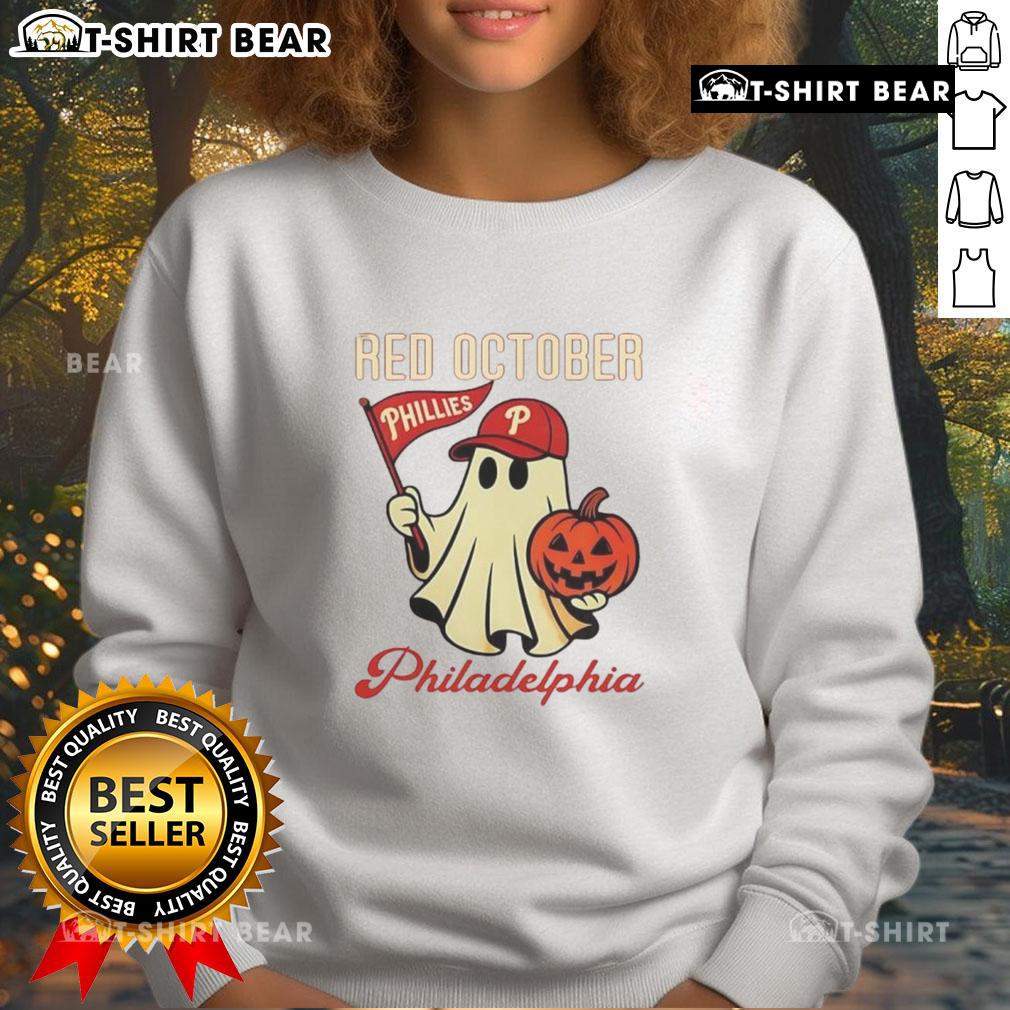 Nice Ghost Philadelphia Phillies Red October Halloween Sweatshirt Nice Ghost Philadelphia Phillies Red October Halloween Sweatshirt featuring a spooky design for fans celebrating Halloween.