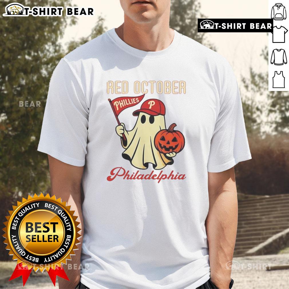 Nice Ghost Philadelphia Phillies Red October Halloween T Shirt Nice Ghost Philadelphia Phillies Red October Halloween T-Shirt featuring a playful ghost design for spooky baseball fans.