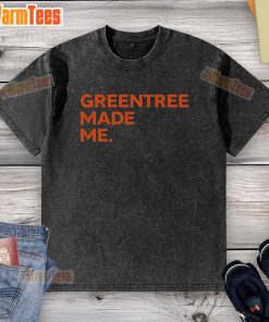 Nice green tree made me washed t-shirt featuring a vibrant design, perfect for casual wear and nature lovers.